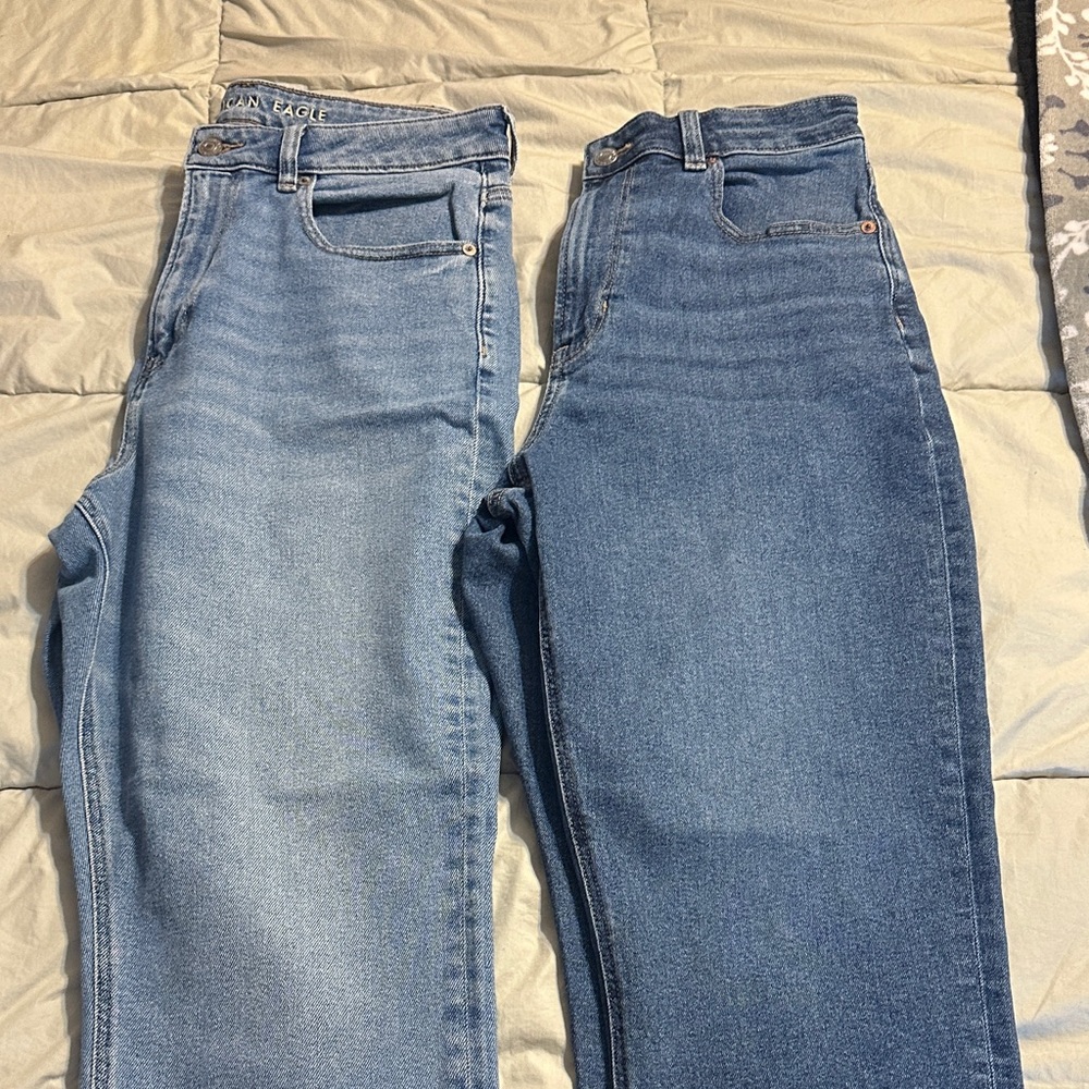 American Eagle Outfitters Women's Blue Straight Jeans